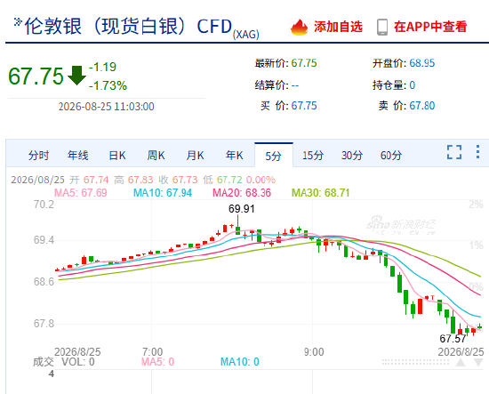 国际白银现货价格(伦敦银现货白银)